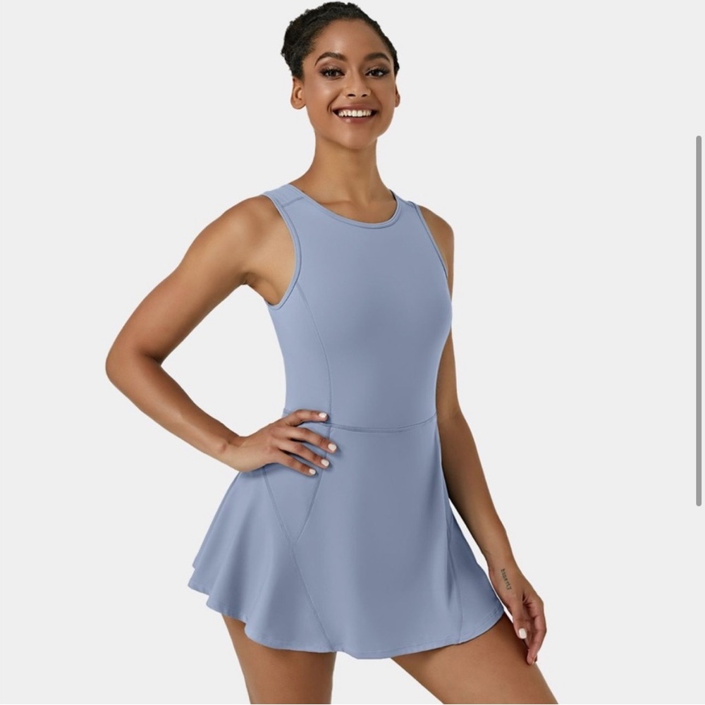 HALARA Light Blue Athletic Skater Dress